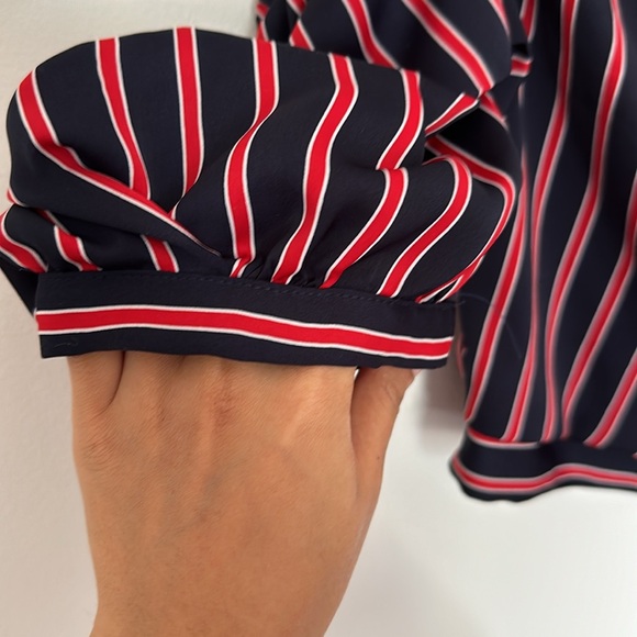 Dynamite off the shoulders stripped cropped blouse - Picture 3 of 7